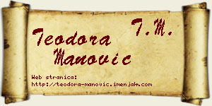 Teodora Manović vizit kartica